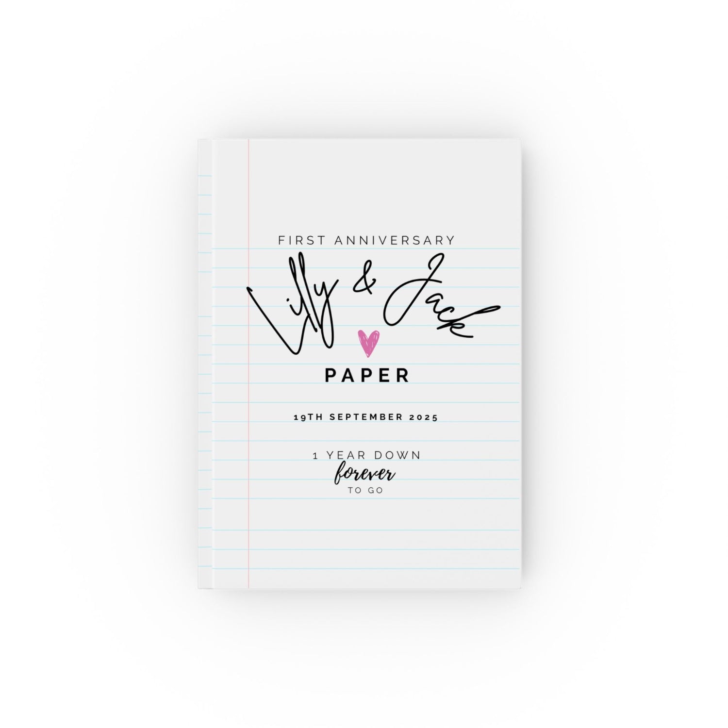 Personalised 1st Anniversary Notebook