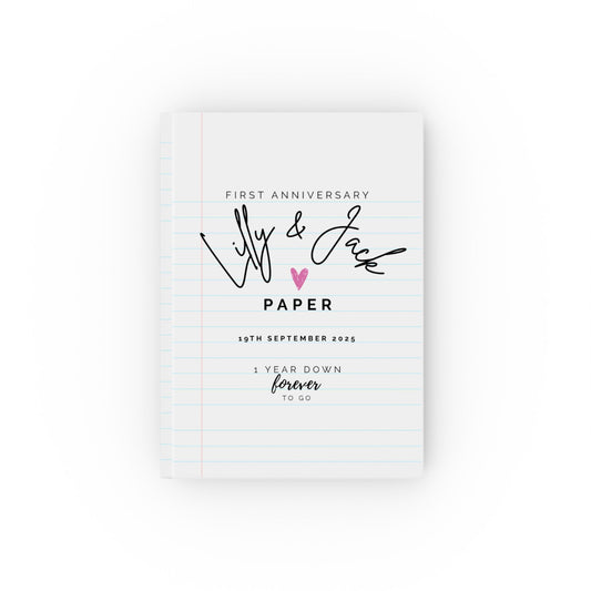 Personalised 1st Anniversary Notebook