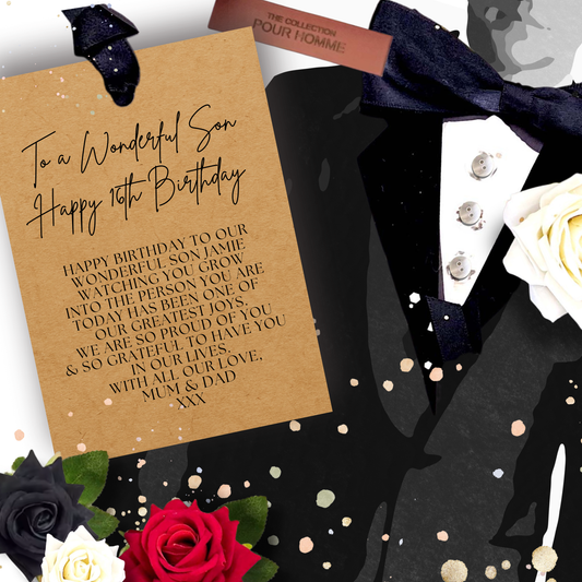 Handmade Personalised 16th Tux Birthday Card for Him