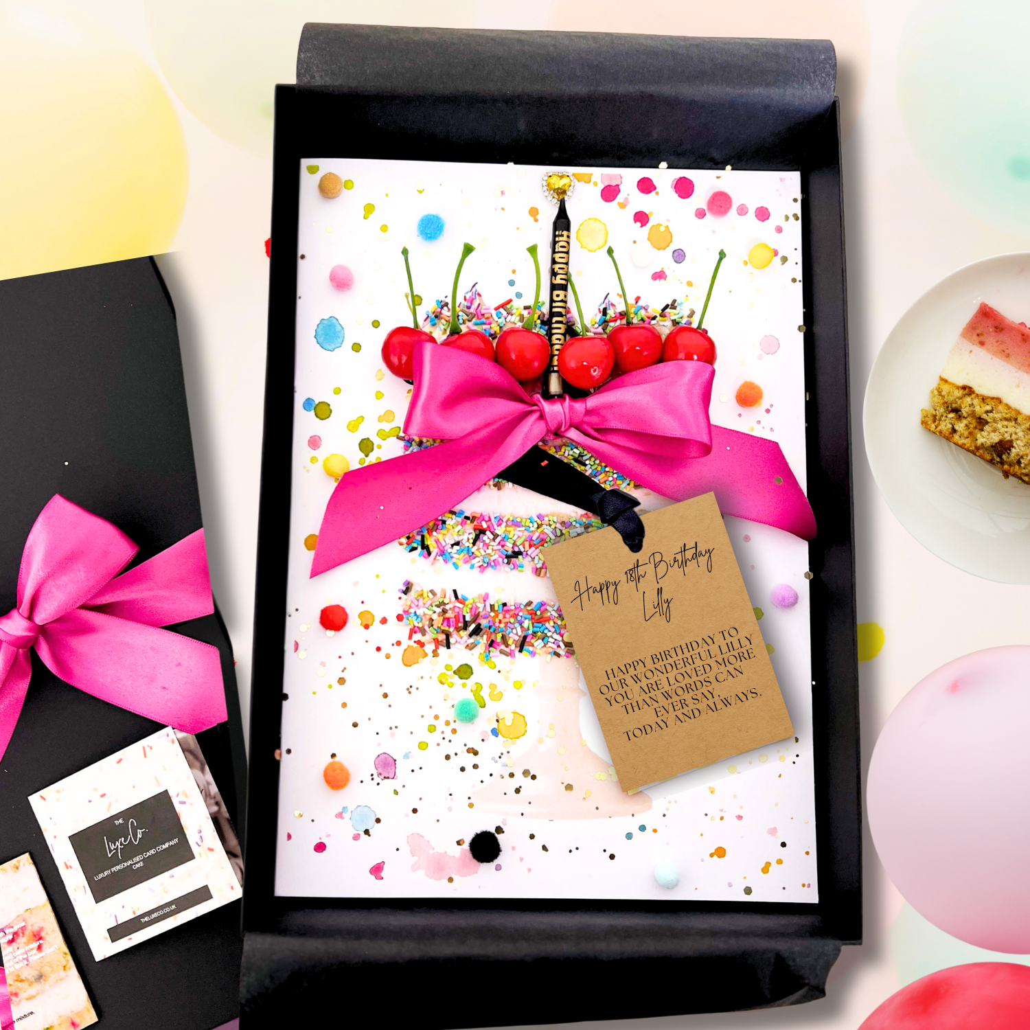 Luxury Scented 18th Birthday Cake Card for Her