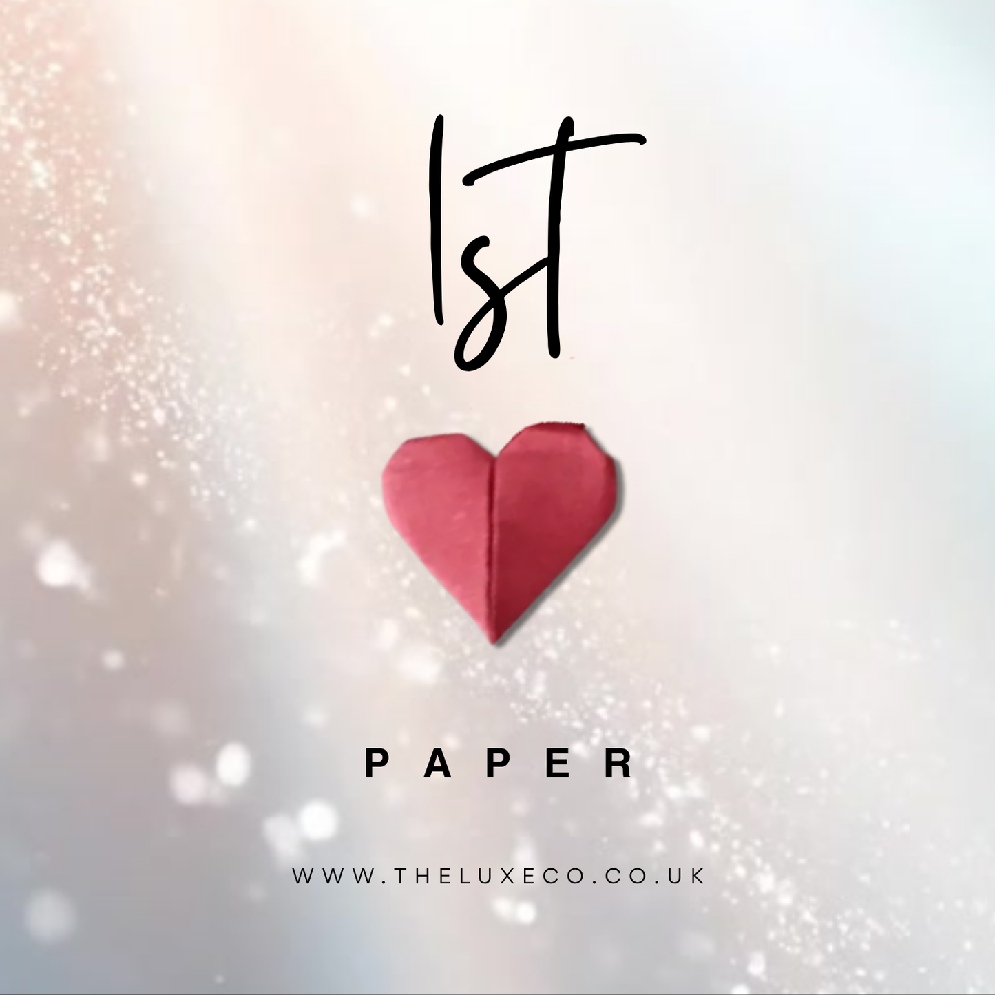 Handmade A5 Swirly Paper Origami Heart First Anniversary Card
