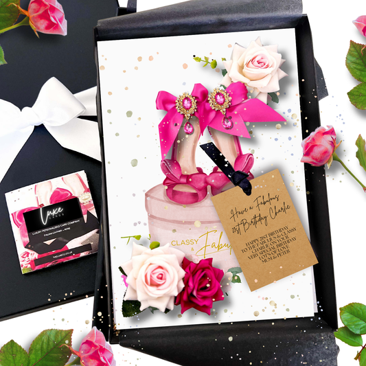 Luxury Boxed 18th Pink Heels Birthday Card