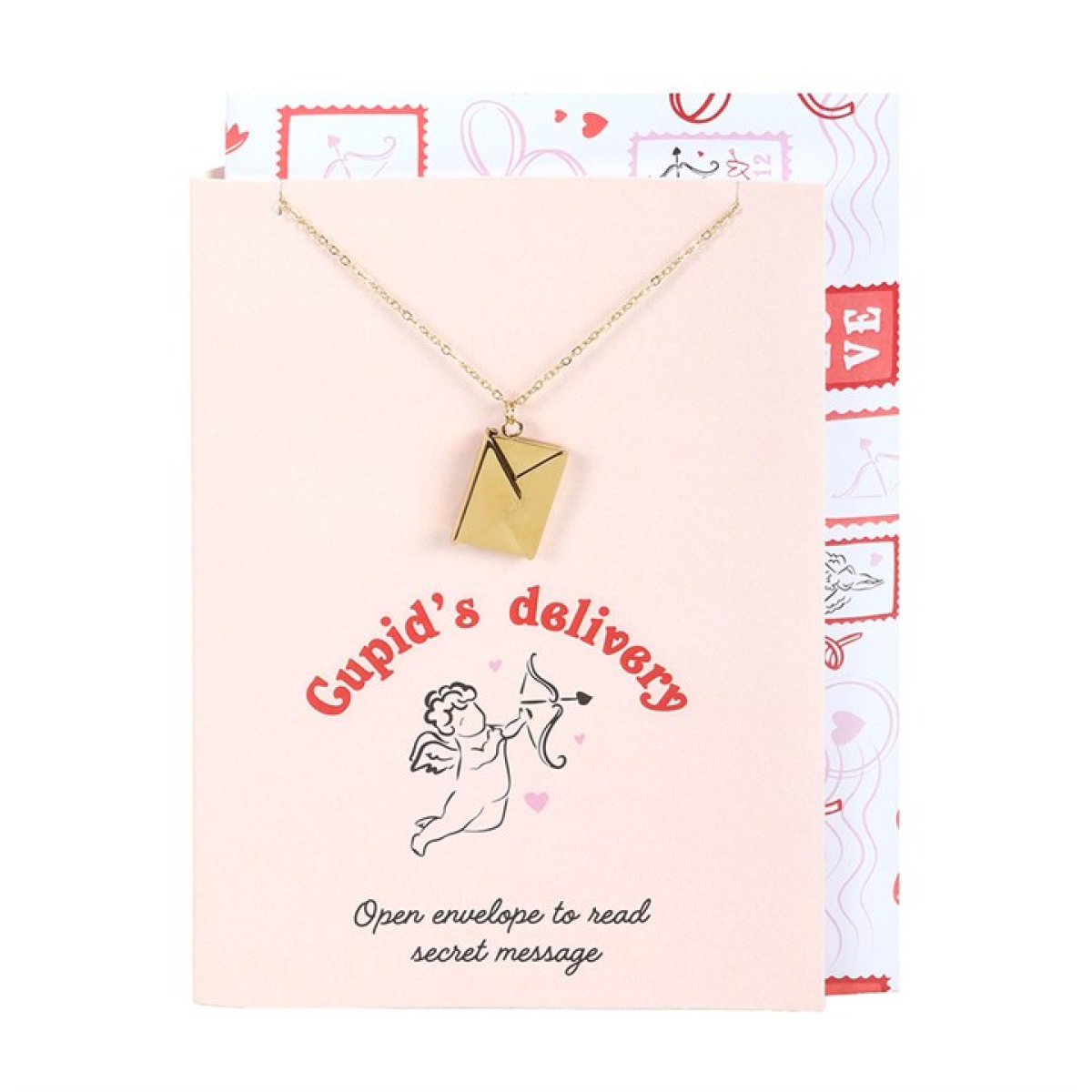 Secret Message Love Letter Locket Necklace on Greeting Card