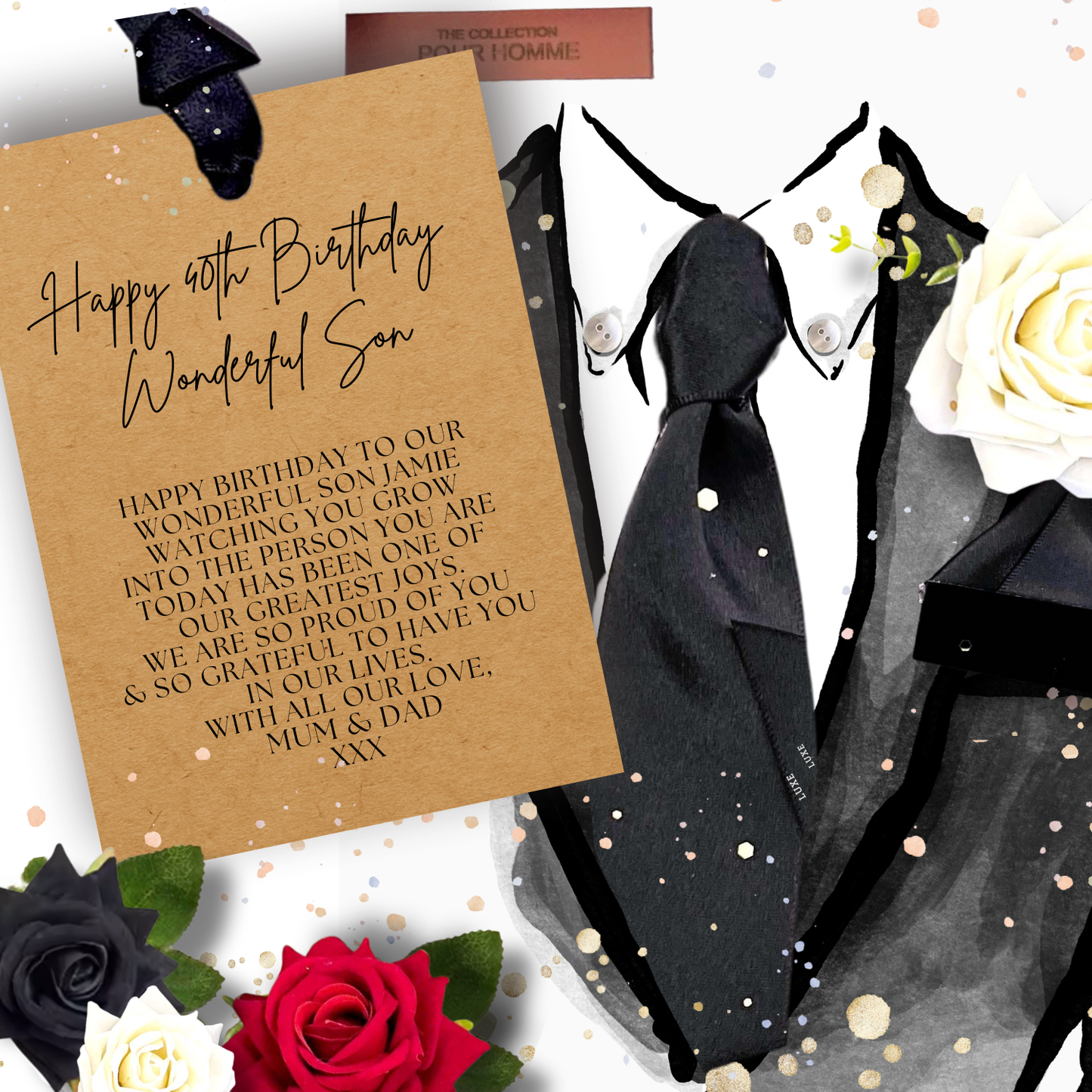 Suited +Booted 40th Birthday Age Card for Son