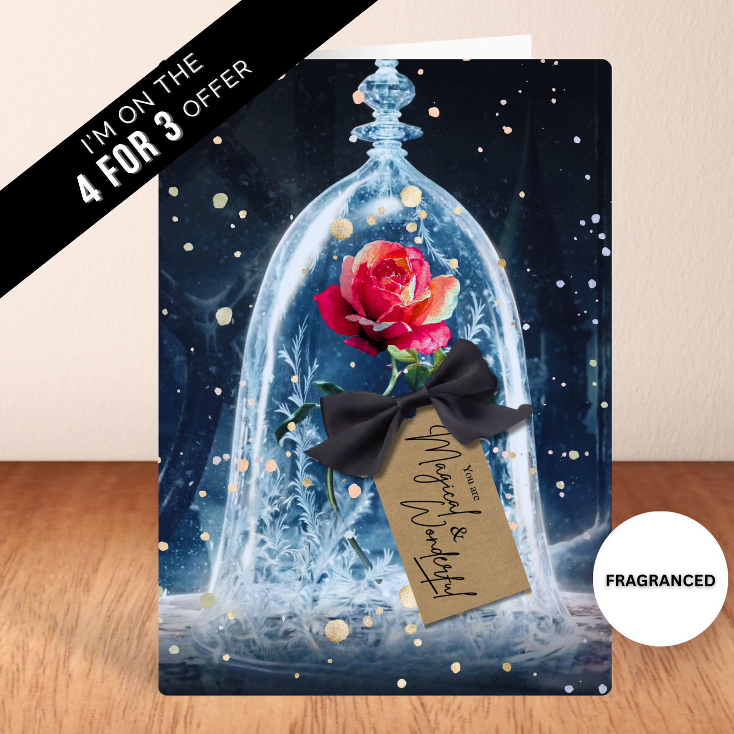 Fairytale Scented A5 Rose Card with envelope