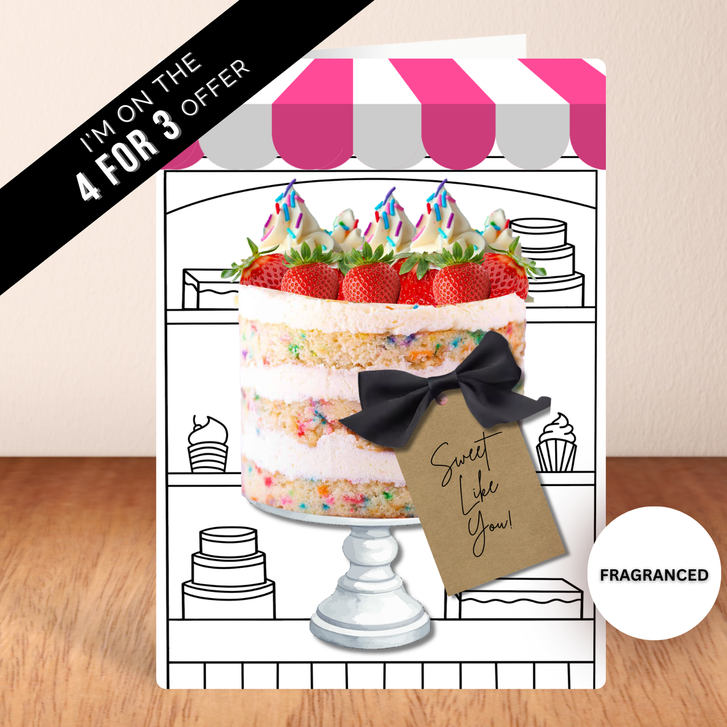 Sweet Like You Scented A5 Cake Card with envelope