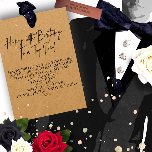 Handmade Personalised 60th Tux Birthday Card for Him