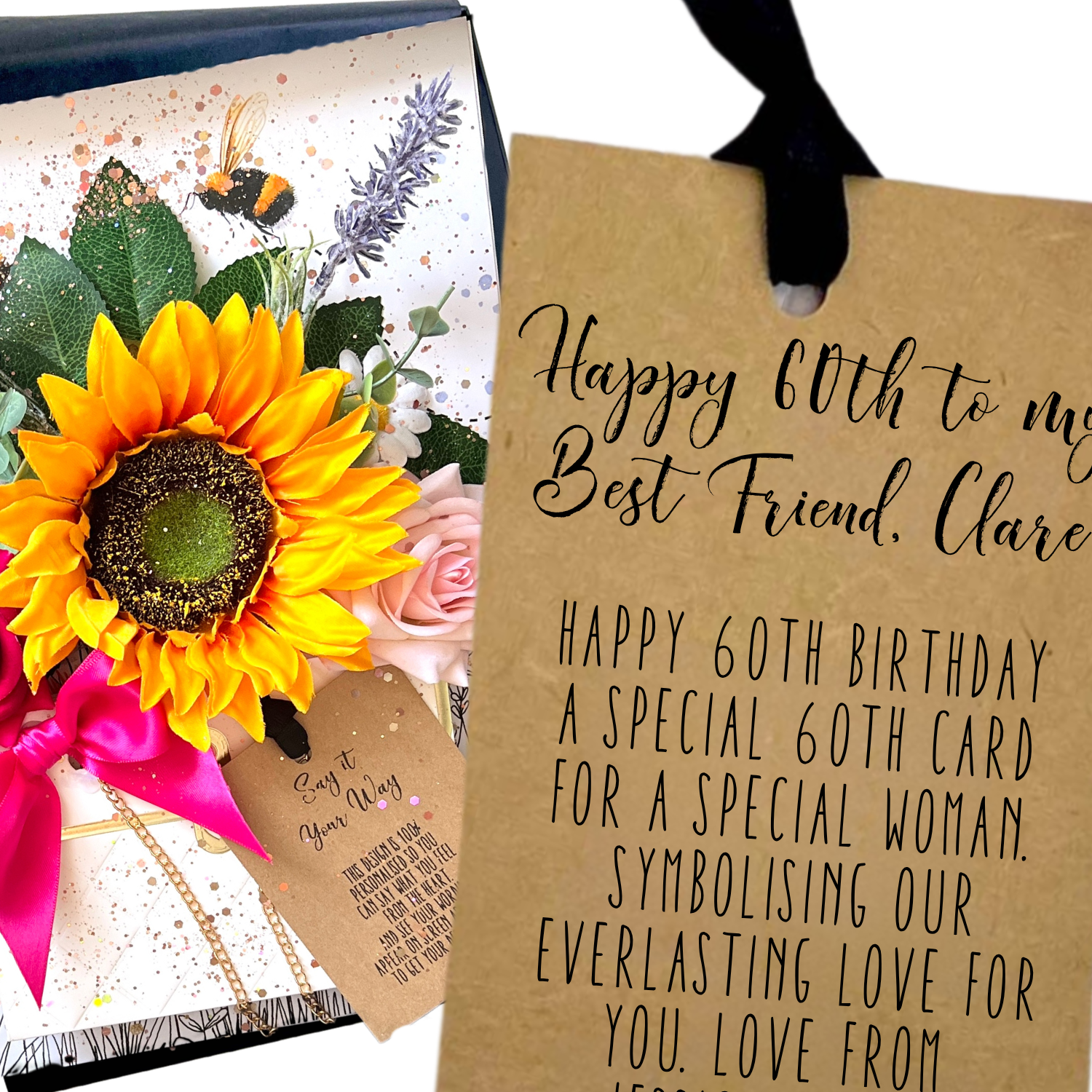 Best Friend Birthday Card - The Momma Bloom Wildflower 60th Birthday Gift Boxed Card