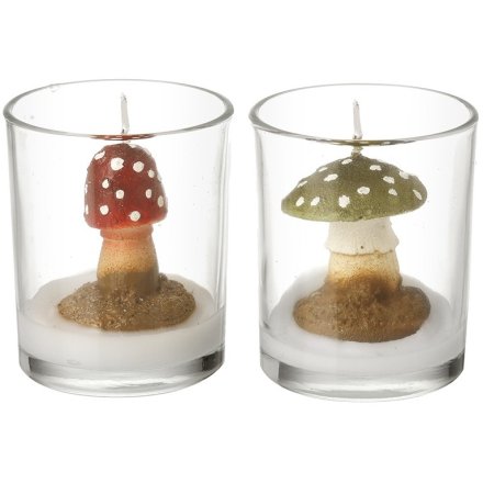 Red + Green Toadstool Candle. Pre-Order Today