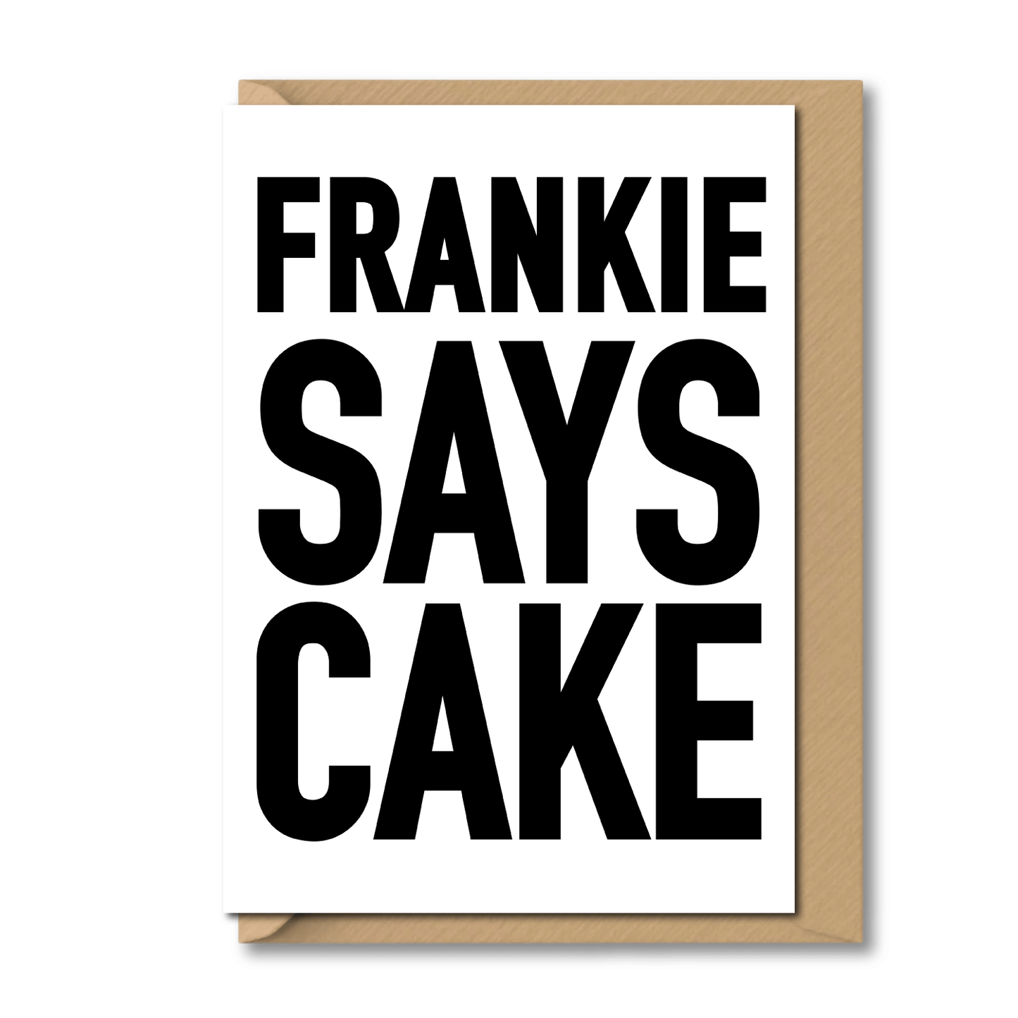 retro 80s birthday card frankie says cake greeting card