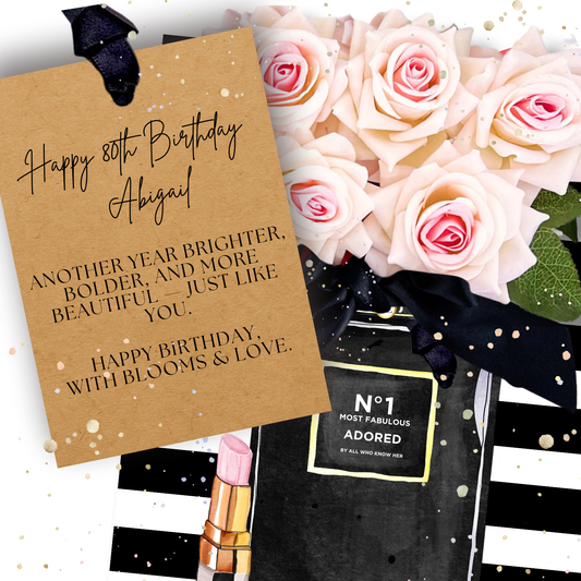 Rose Scented Mother 80th Personalised Birthday Card