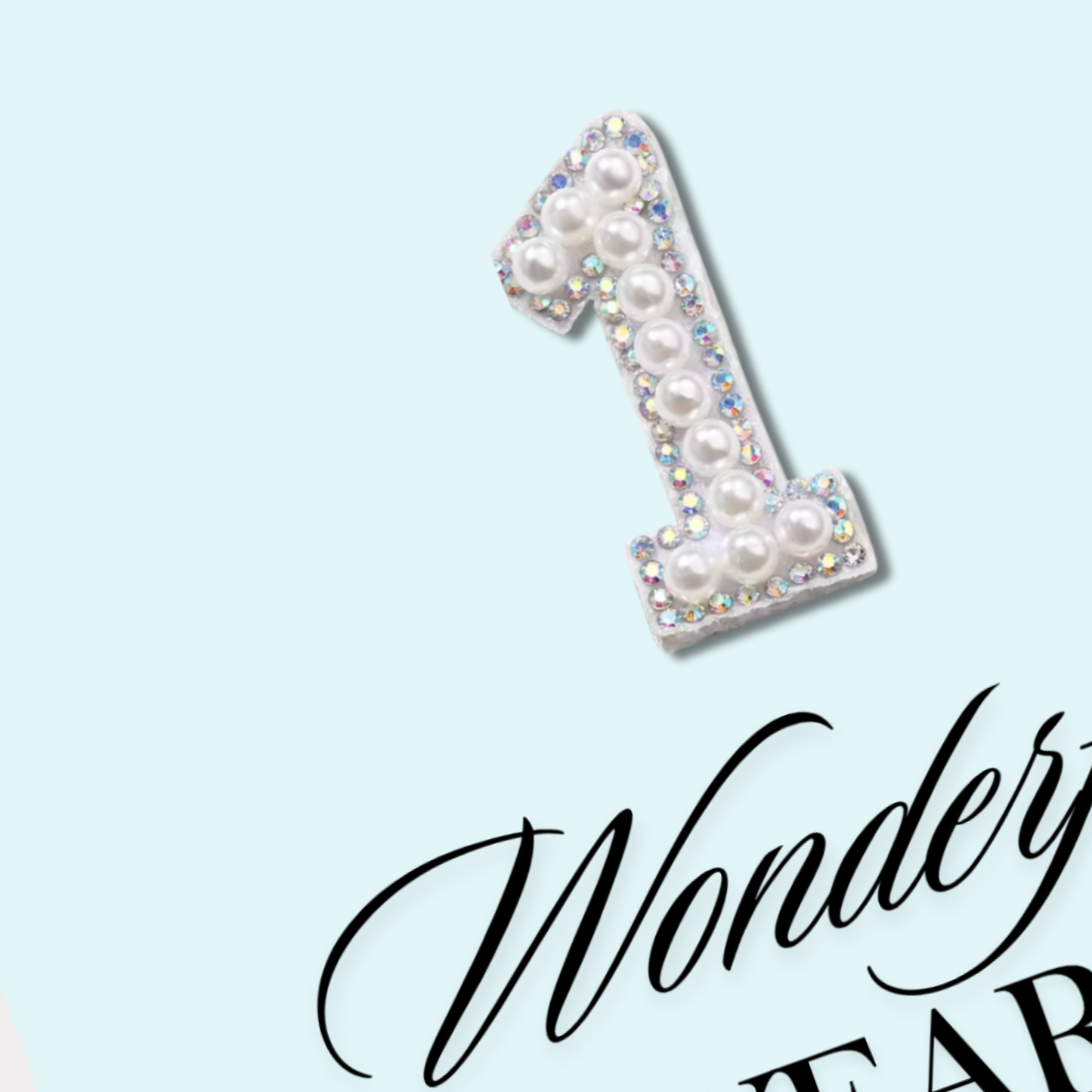 Handmade A5 Pearl & Diamante 1st Anniversary Card
