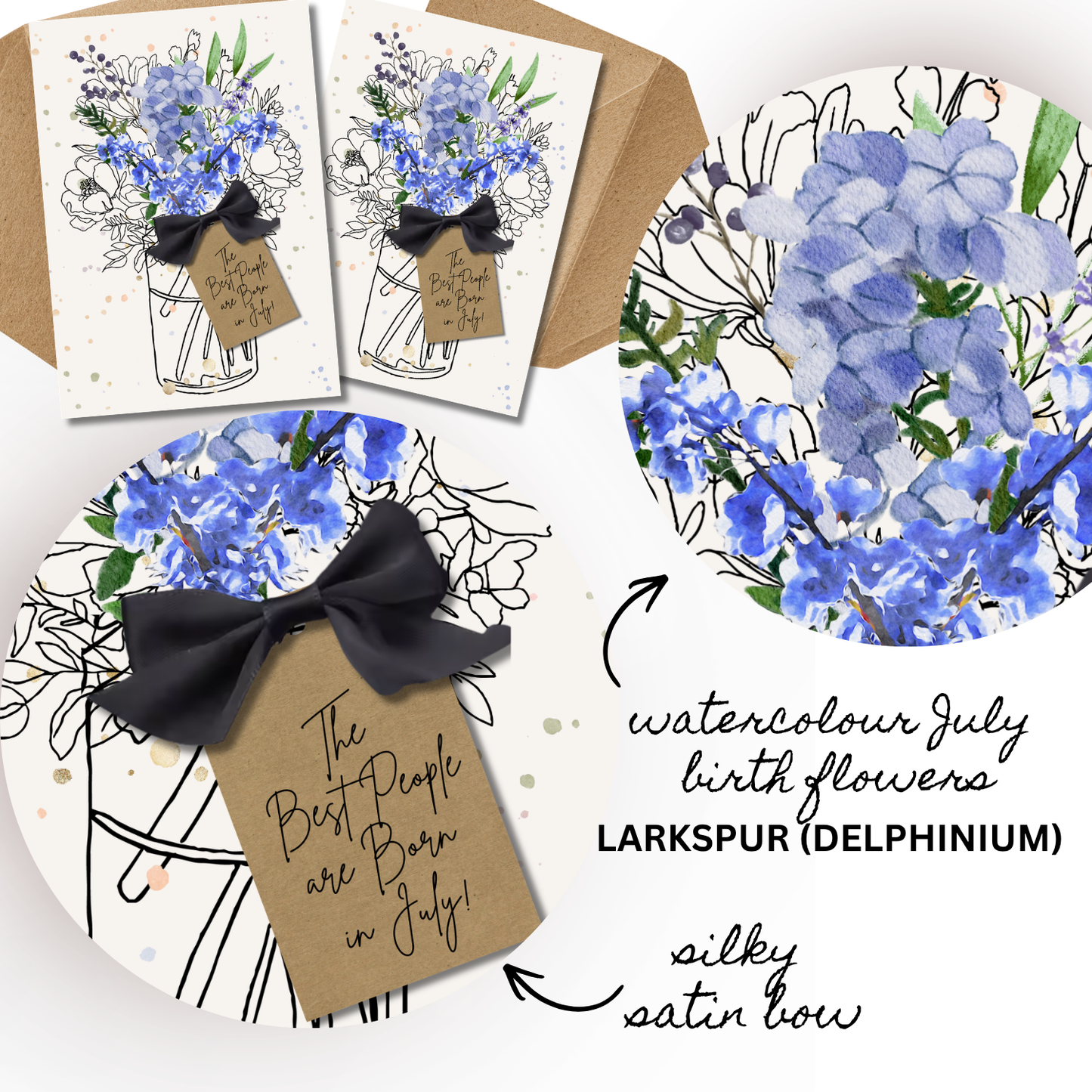 Pack of 12 Months Birth Flower Scented A5 Birthday Cards (1 for each month)