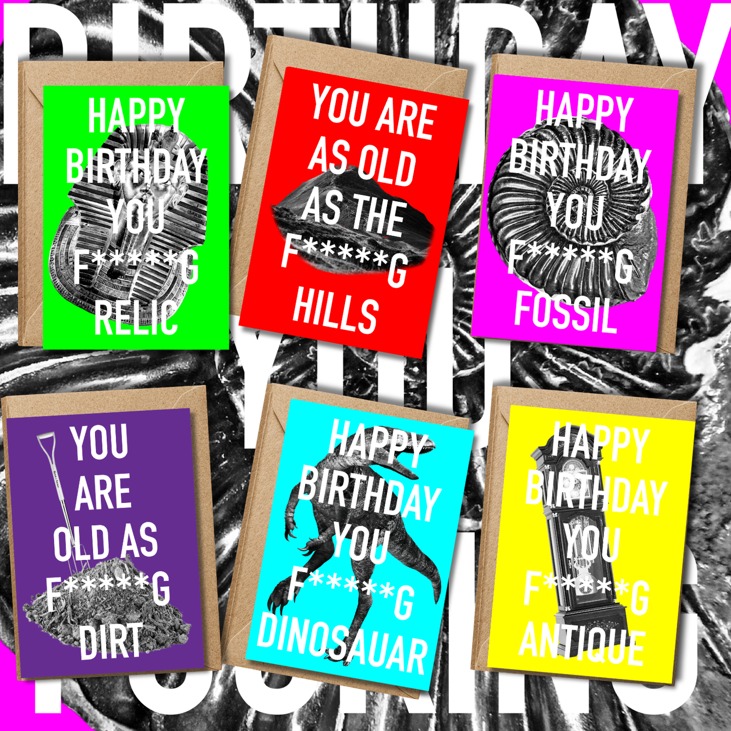 Rude Birthday Card For Him – Happy Birthday You Fucking Dinosaur