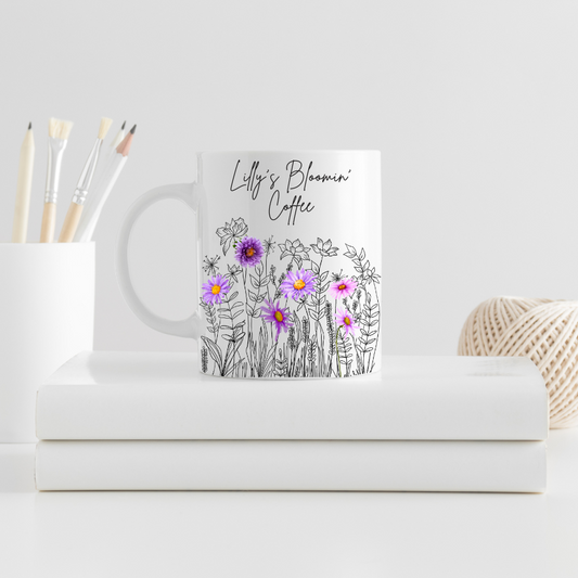Personalised September Birth Flower Mug – Aster Design | Custom Ceramic Gift
