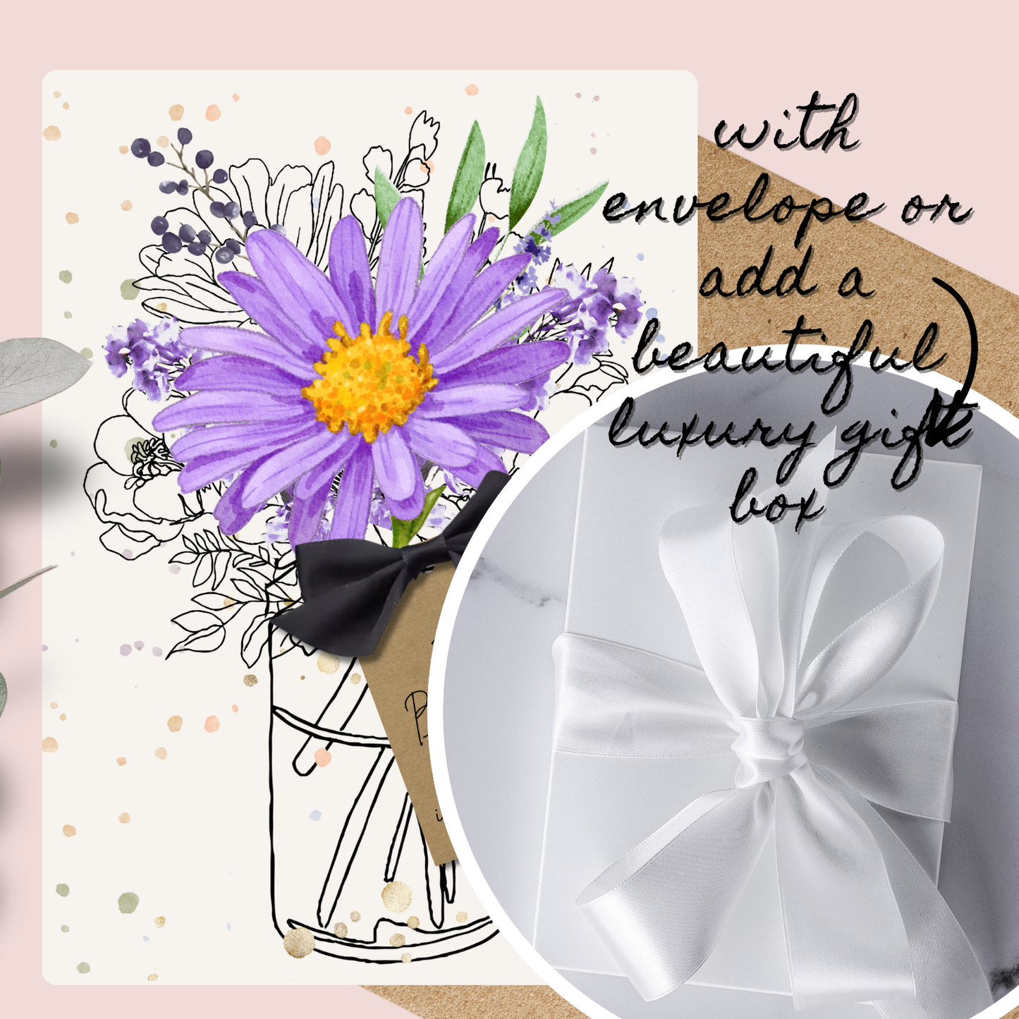 Aster September Birth Flower Scented A5 Birthday Card