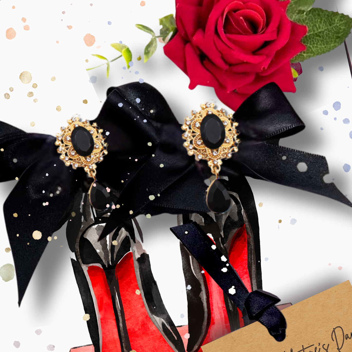 BLACK HEELS Stiletto Shoe Scented Card Design