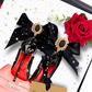 BLACK HEELS Stiletto Shoe Handmade Personalised Scented Card Design