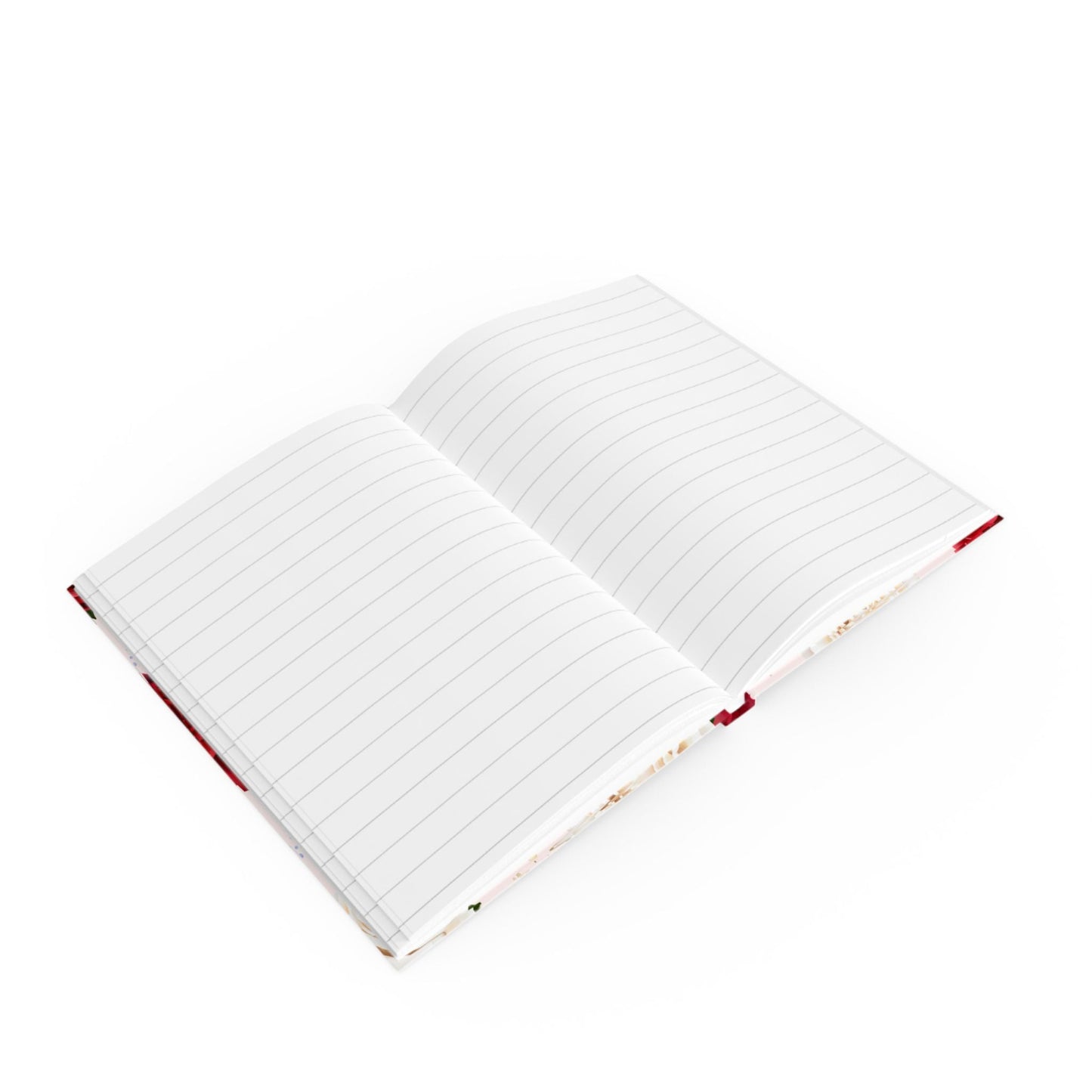 Inside the black heels journal and notebook - Open notebook with grid pages on a white background