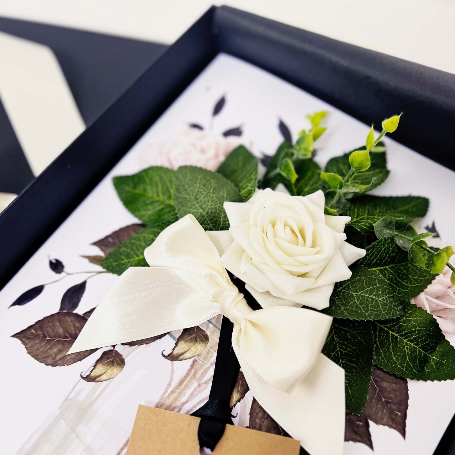 Luxury ivory personalised rose wedding card that smells of rose petals | The Luxe Co