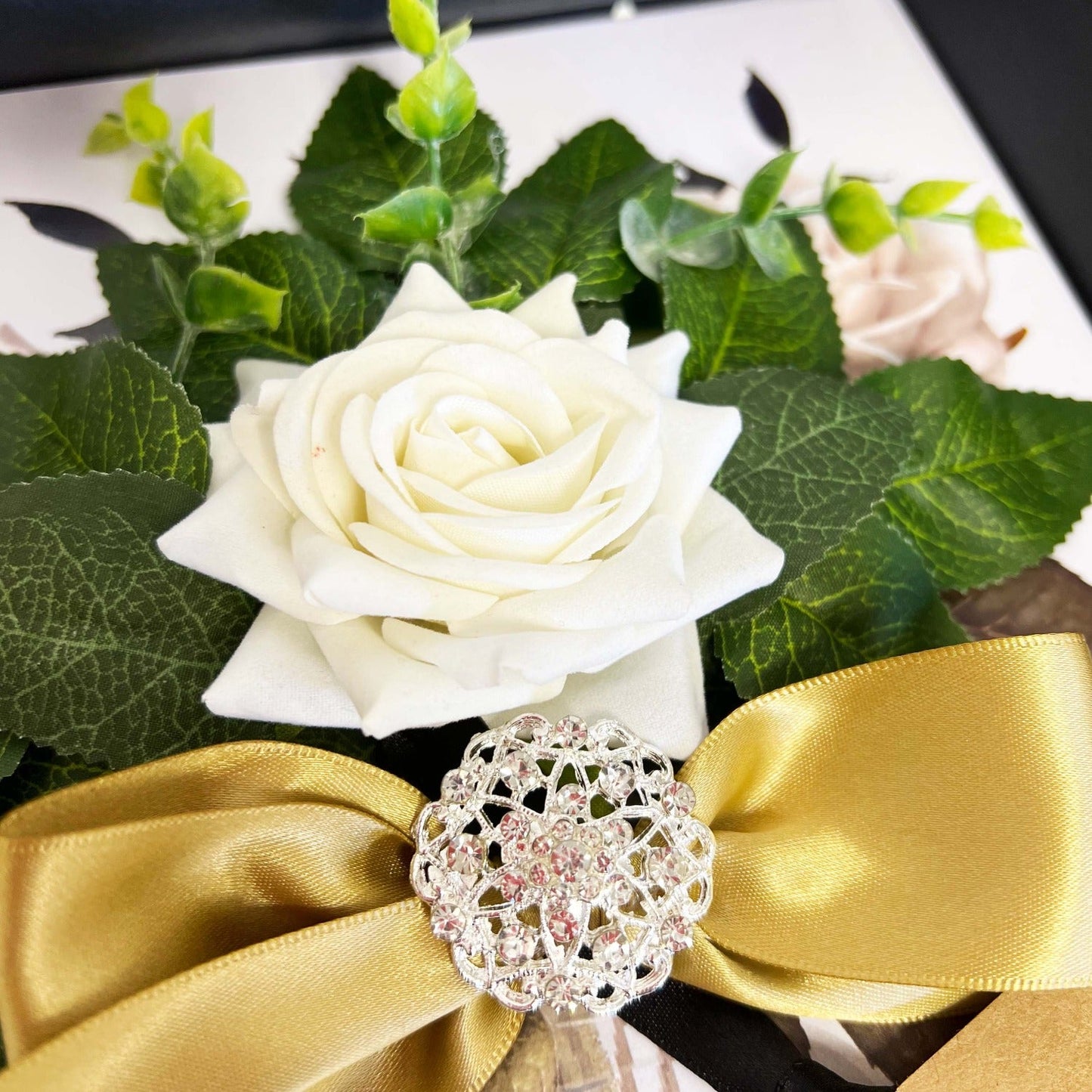 Opulence Bloom Luxury Rose + Diamonds Card Design