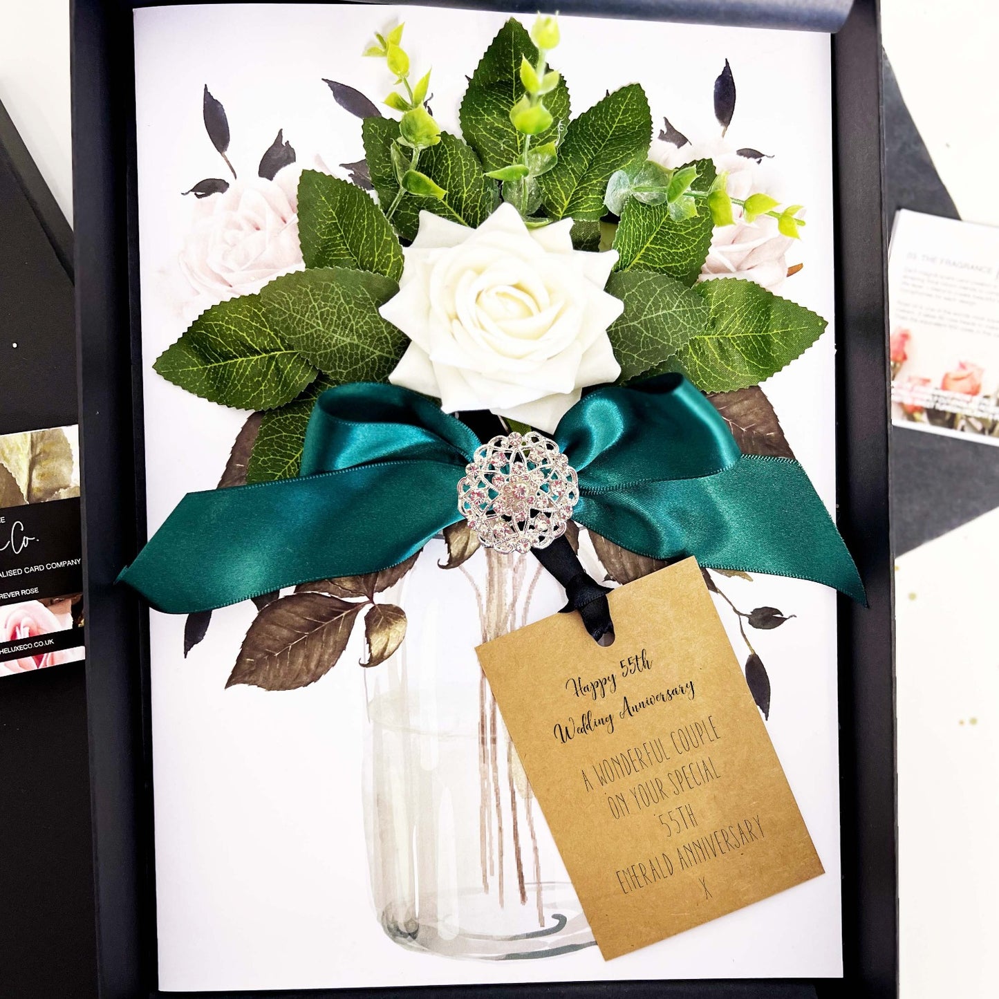 Luxury Opulence Emerald anniversary card for 55th wedding celebration