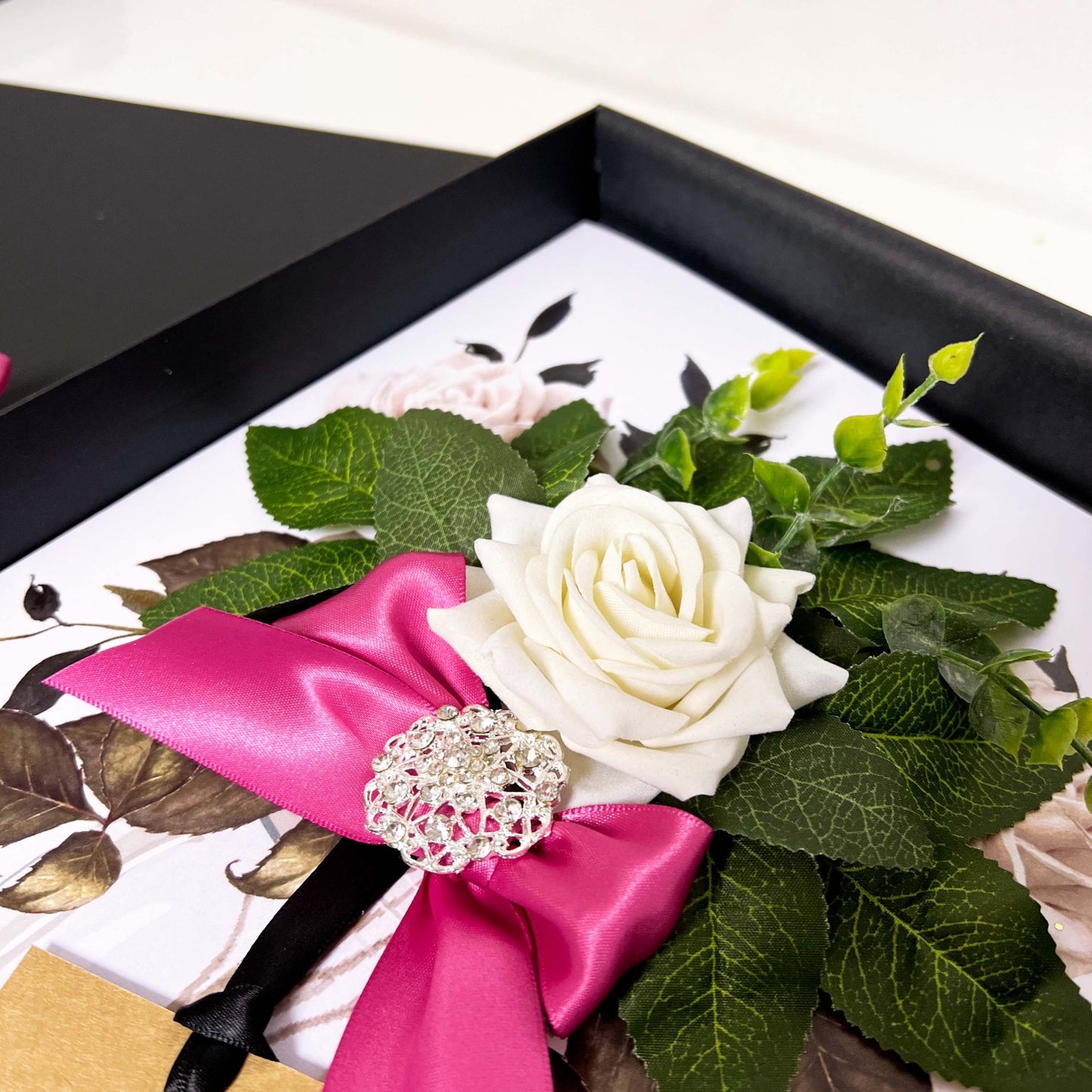 Opulence Bloom Luxury Rose + Diamonds Card Design