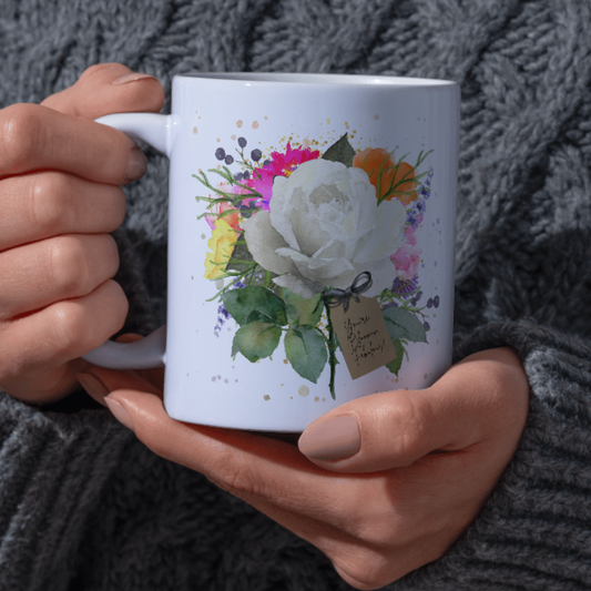 Bloomin Fabulous Ivory Bloom Rose Mug