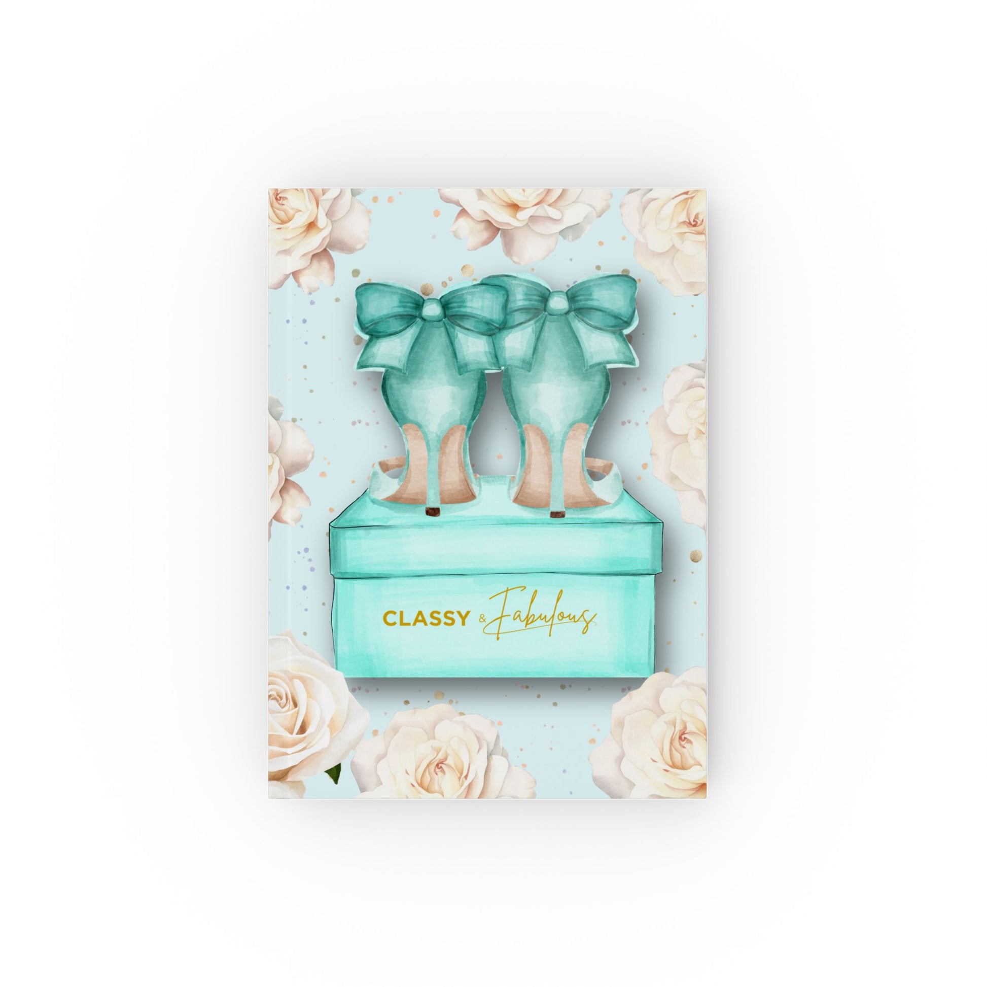 Journal and Notebook with 'Classy & Fabulous' text on a light blue background with floral elements.