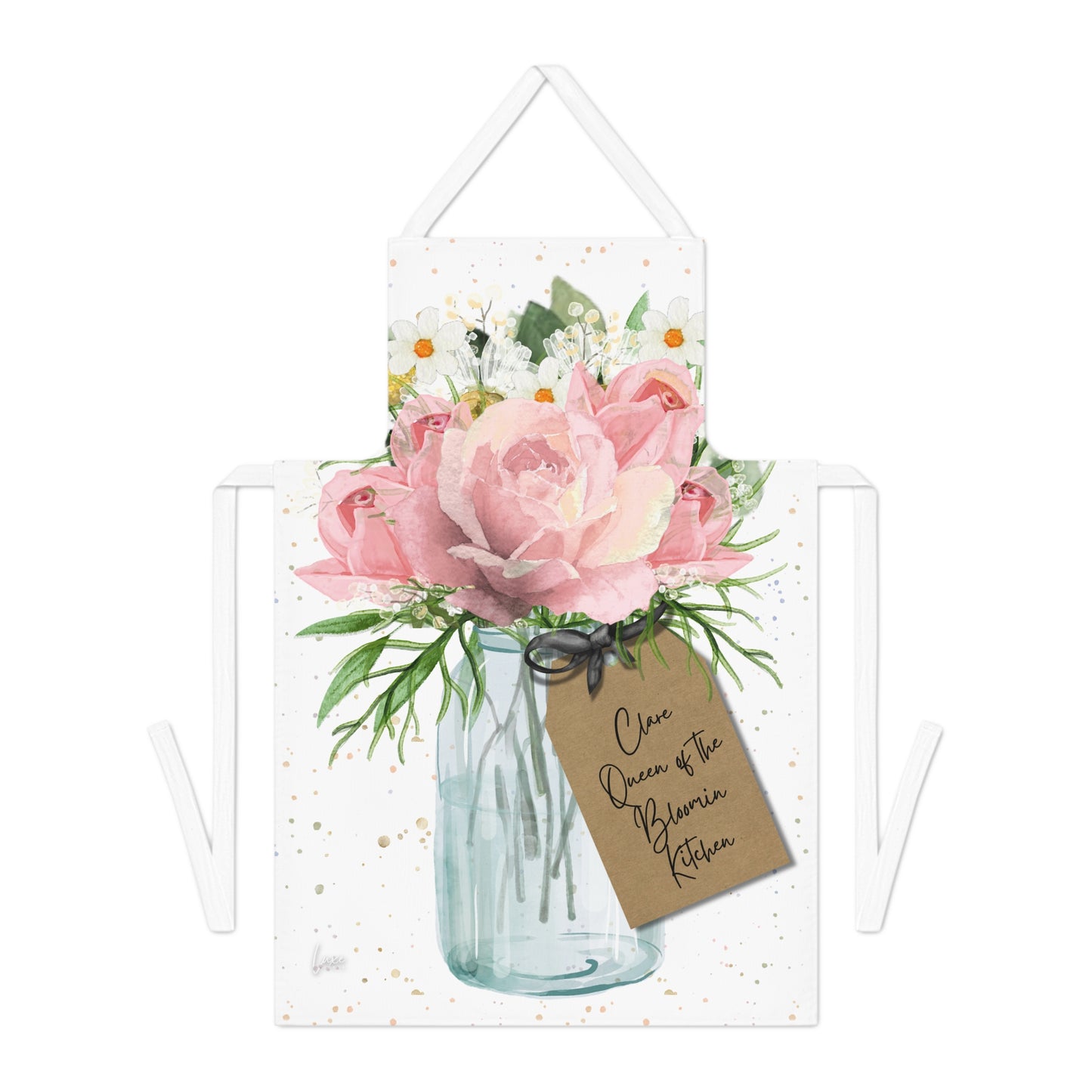 Personalised Bloom Blush Rose Apron