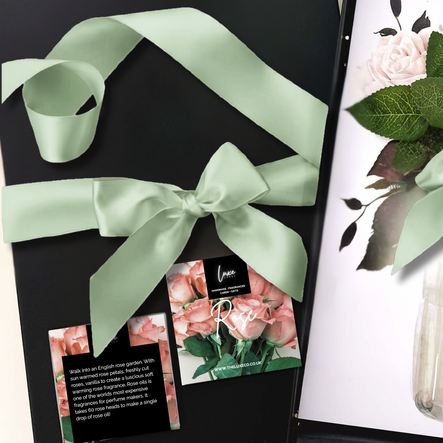 Piedras natales de agosto de peridoto + tarjeta de regalo de cumpleaños en caja de regalo con flores 