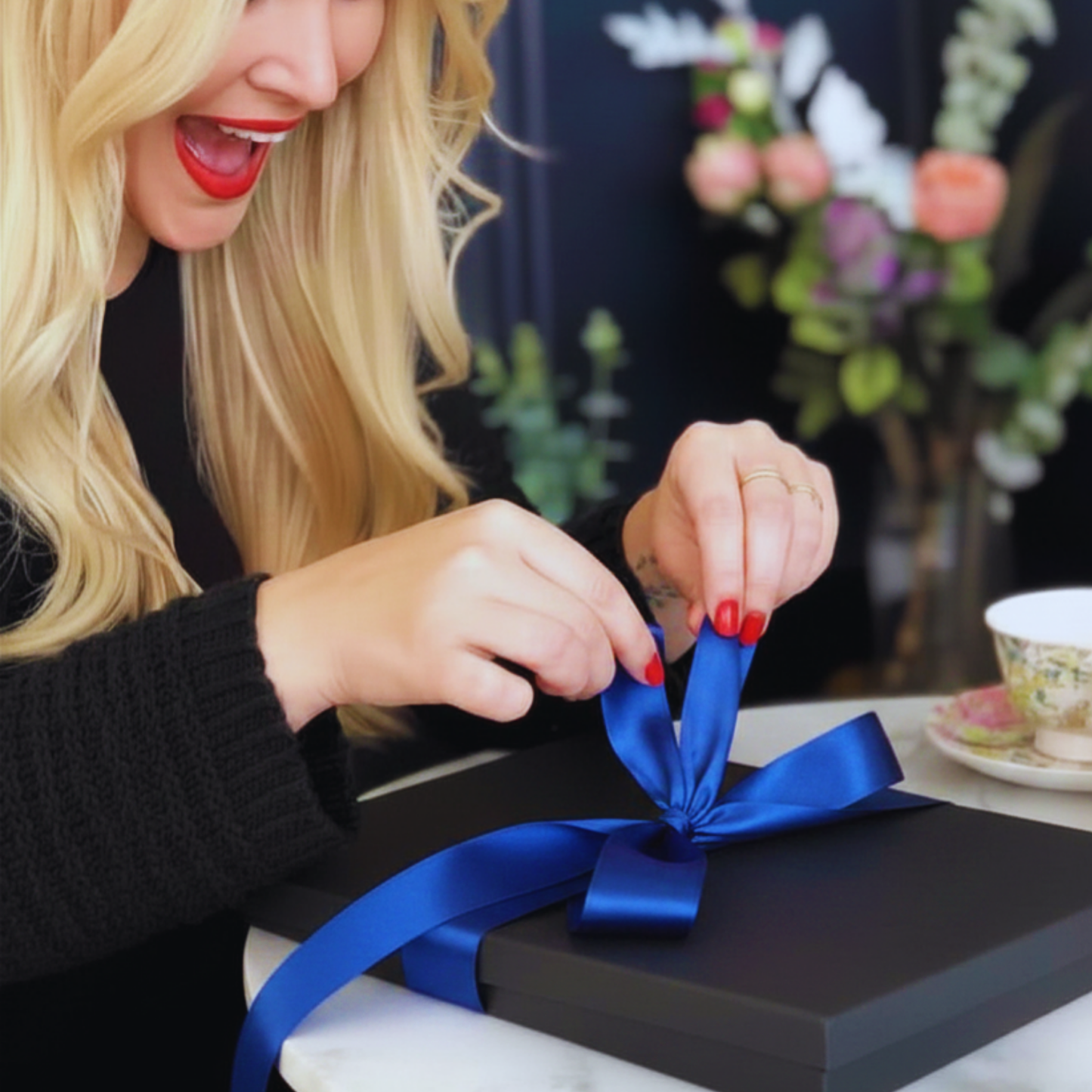 Sapphire September Birthstones + Flowers Gift Boxed Birthday Gift Card