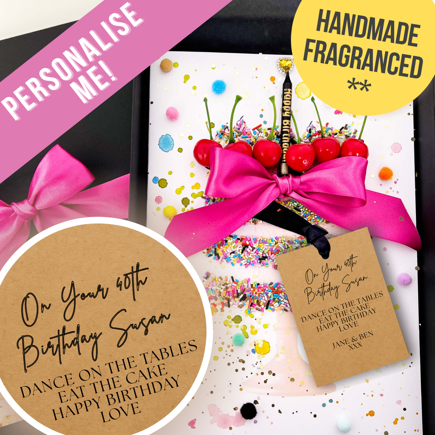 Scented Cake 40th Birthday Keepsake Card