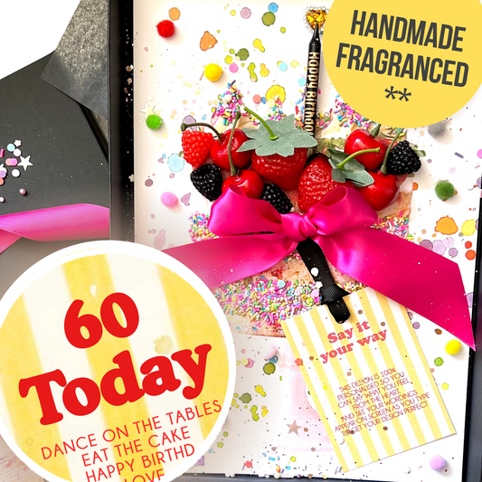 Scented Cake 60th Birthday Keepsake Card