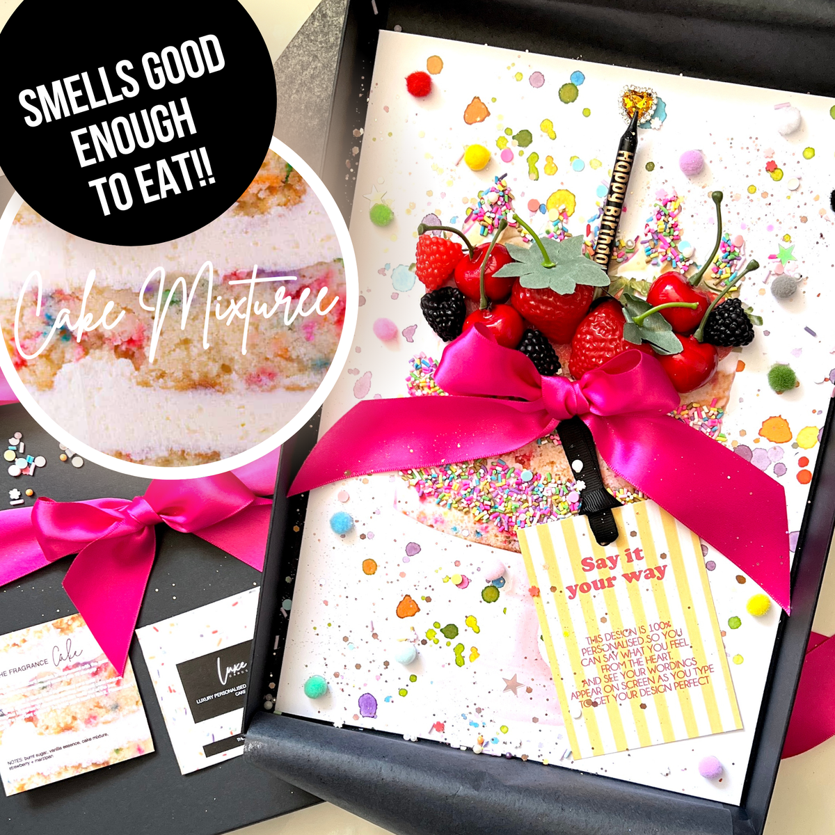 Scented Cake 40th Birthday Keepsake Card