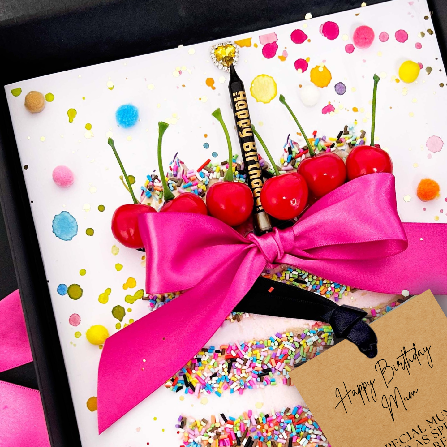 BIRTHDAY CAKE Scented with Cake + Cherries Card Design