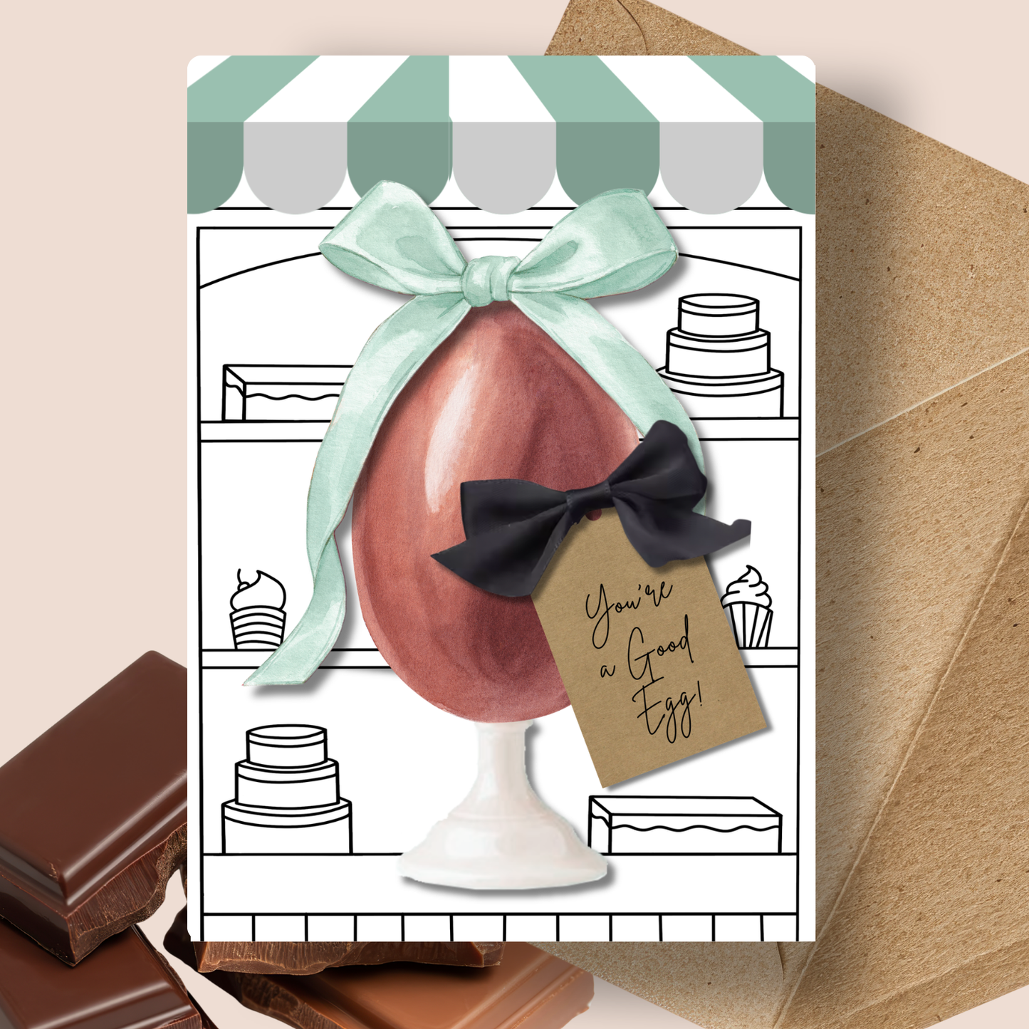 Good Egg Chocolate Scented A5 Easter Card with envelope