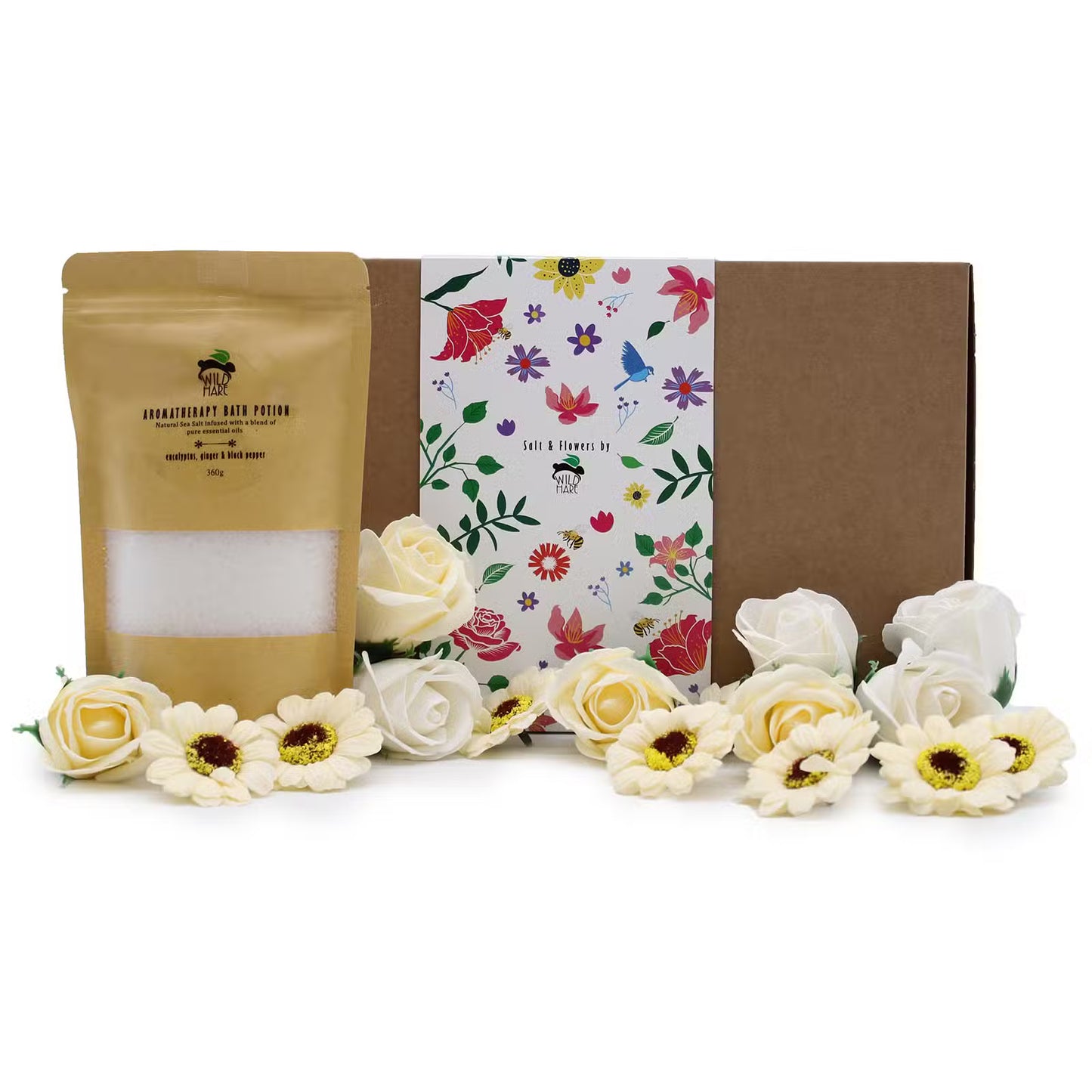 White Bath Aromatherapy Cold & Flue Bath Potion Rose Gift Box