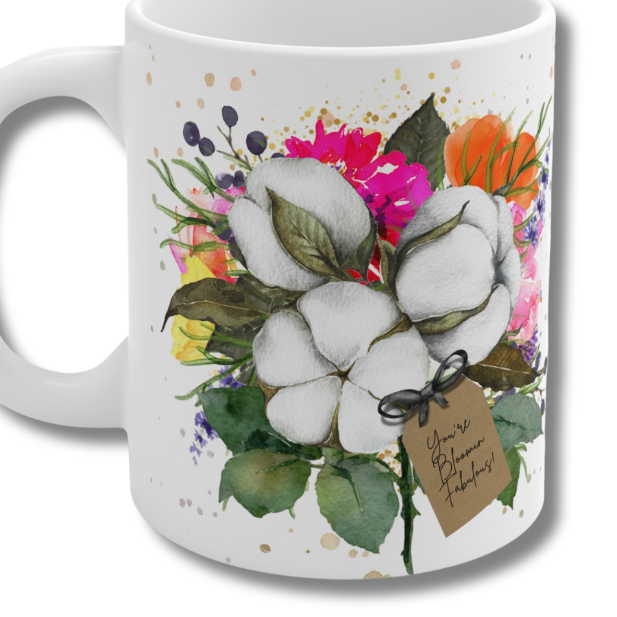 Ceramic Cotton Flower Mug