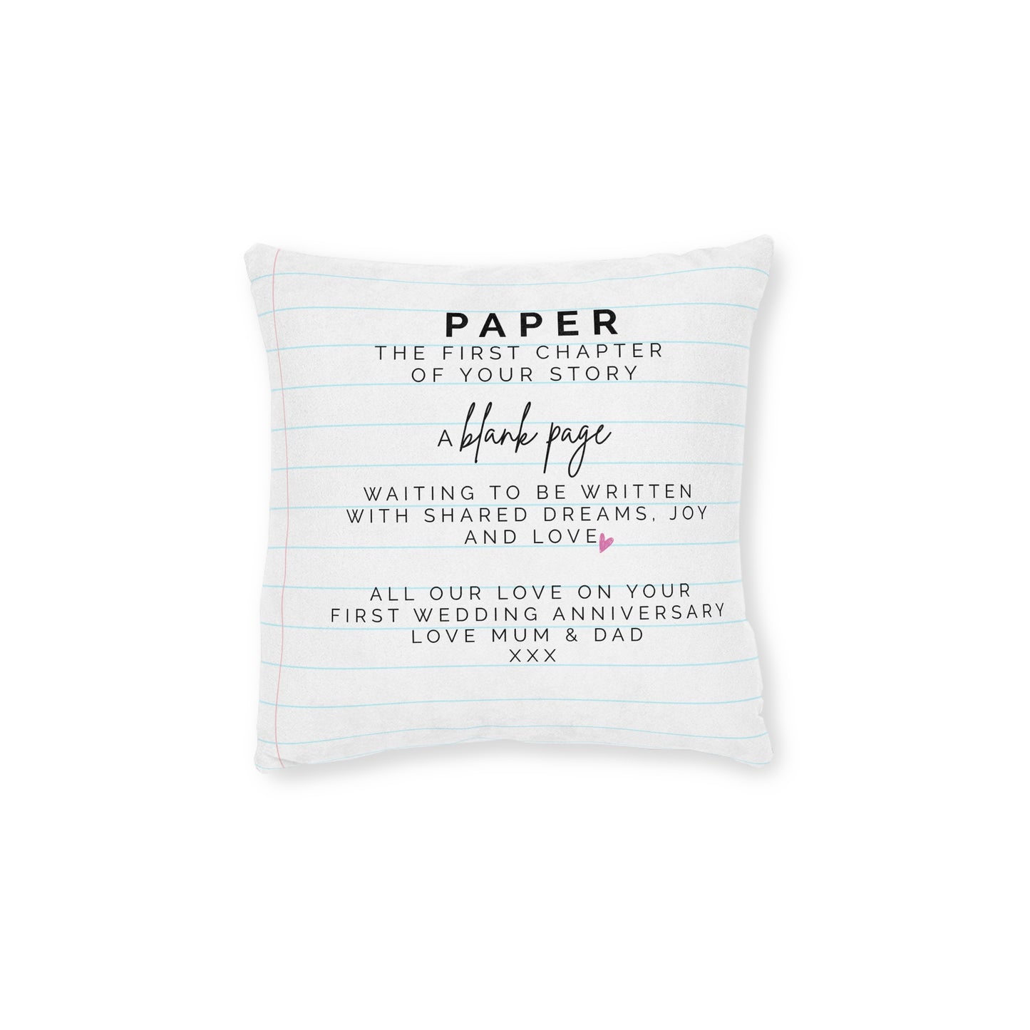 Faux Suede Personalised 1st Anniversary Cushion