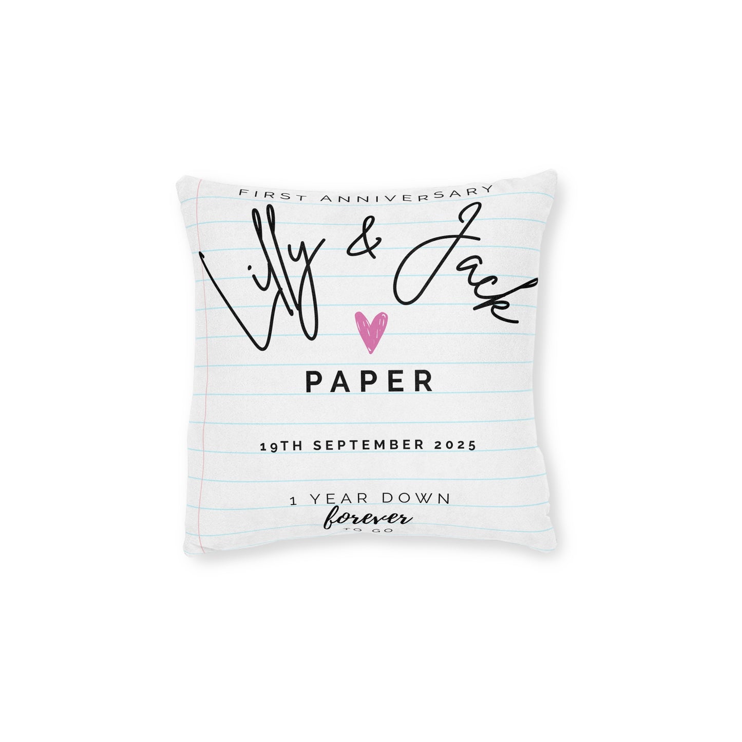 Faux Suede Personalised 1st Anniversary Cushion