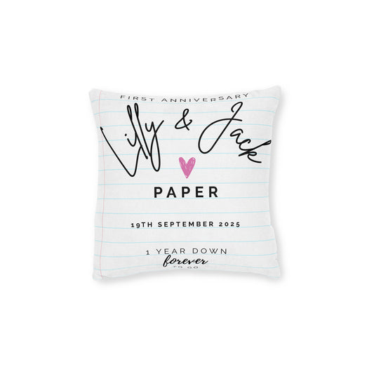 Faux Suede Personalised 1st Anniversary Cushion