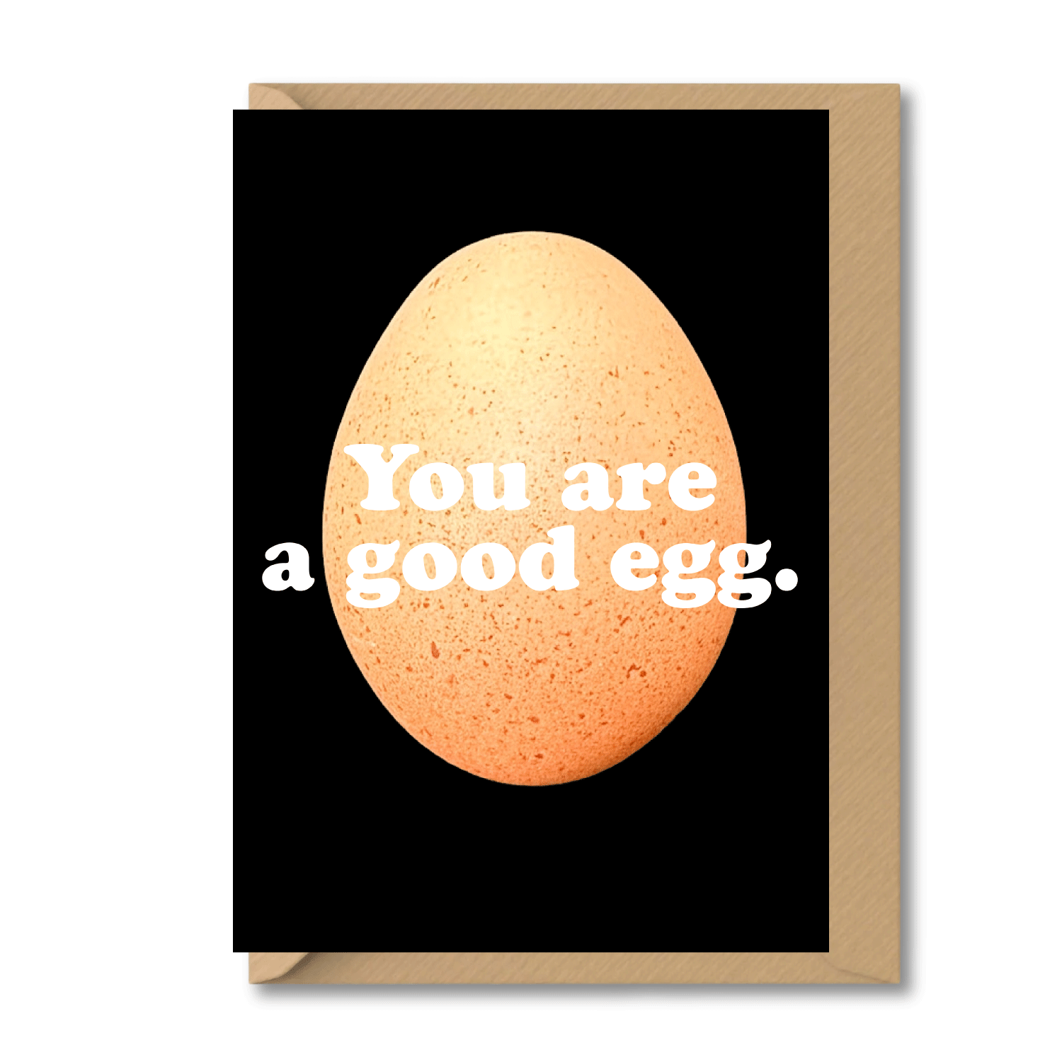 Modern black and white Easter card with egg print and kraft envelope – stylish happy Easter card