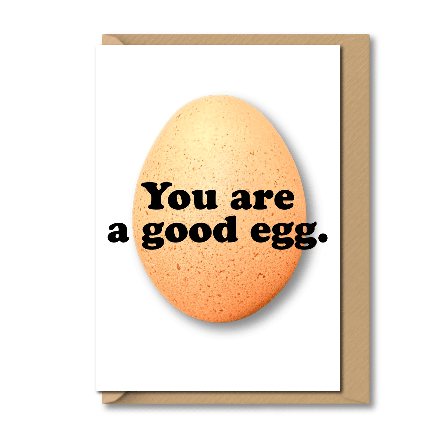 Minimal white and black Easter egg card with egg print and kraft envelope
