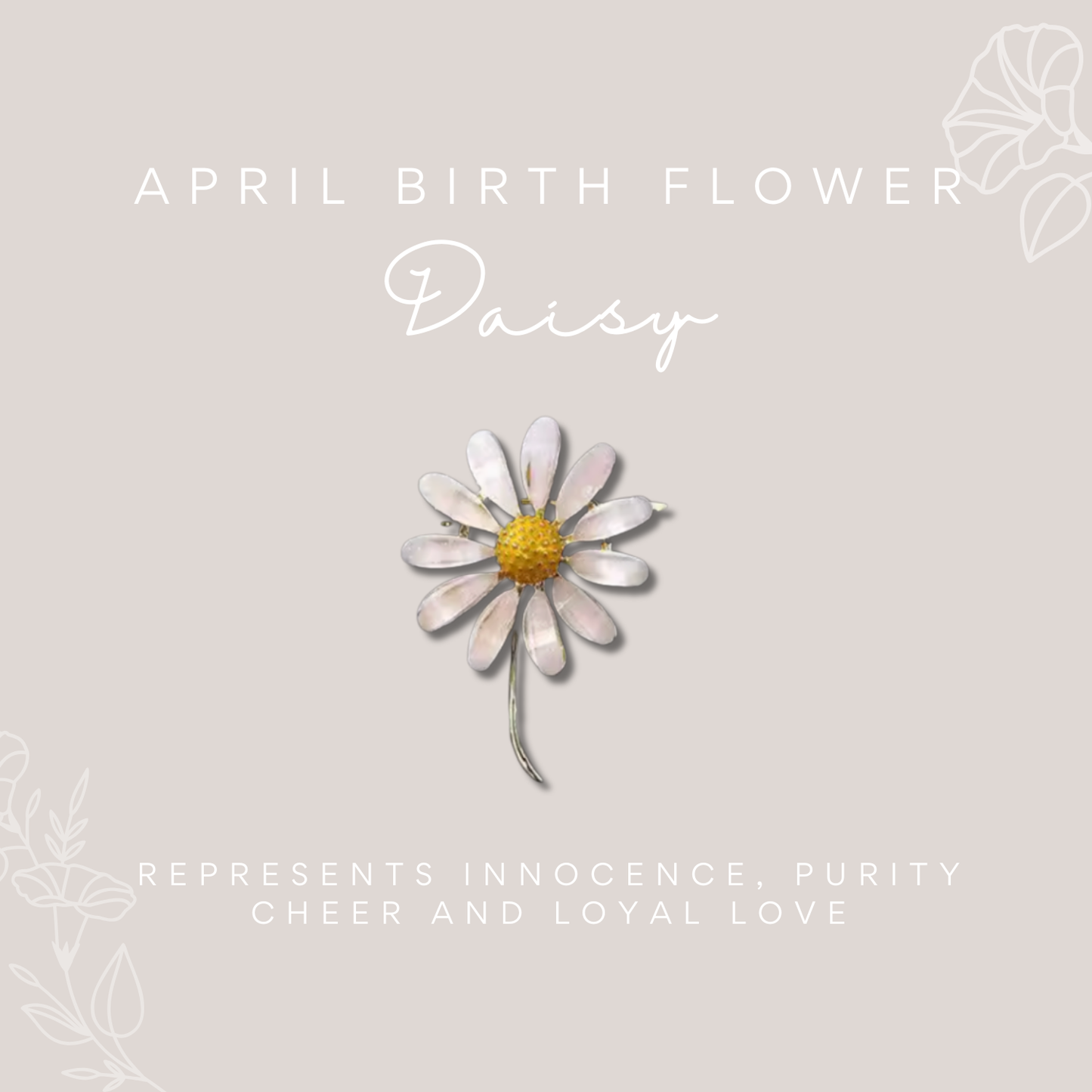 Birth Flower Enamelled Brooch Gift