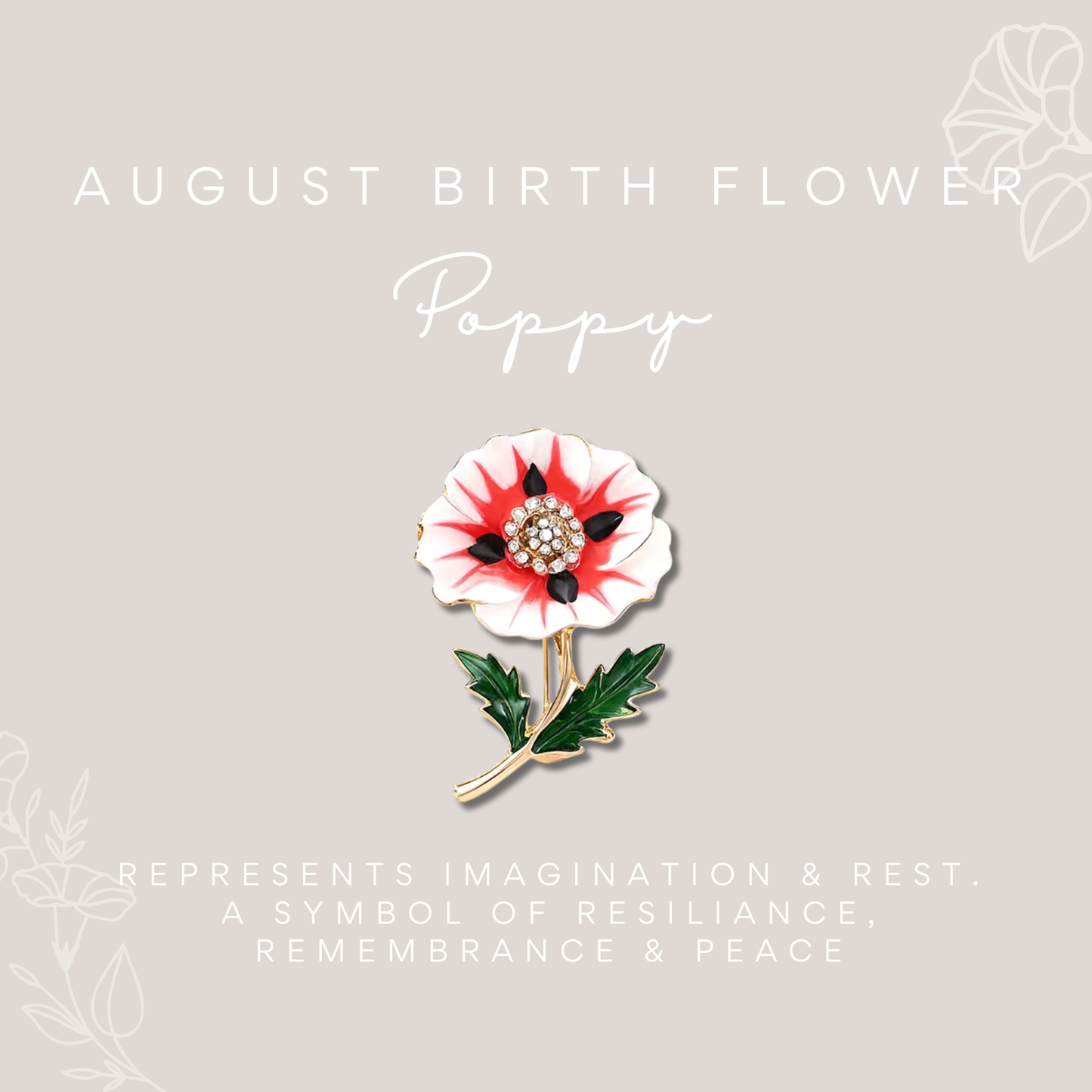 Birth Flower Enamelled Brooch Gift