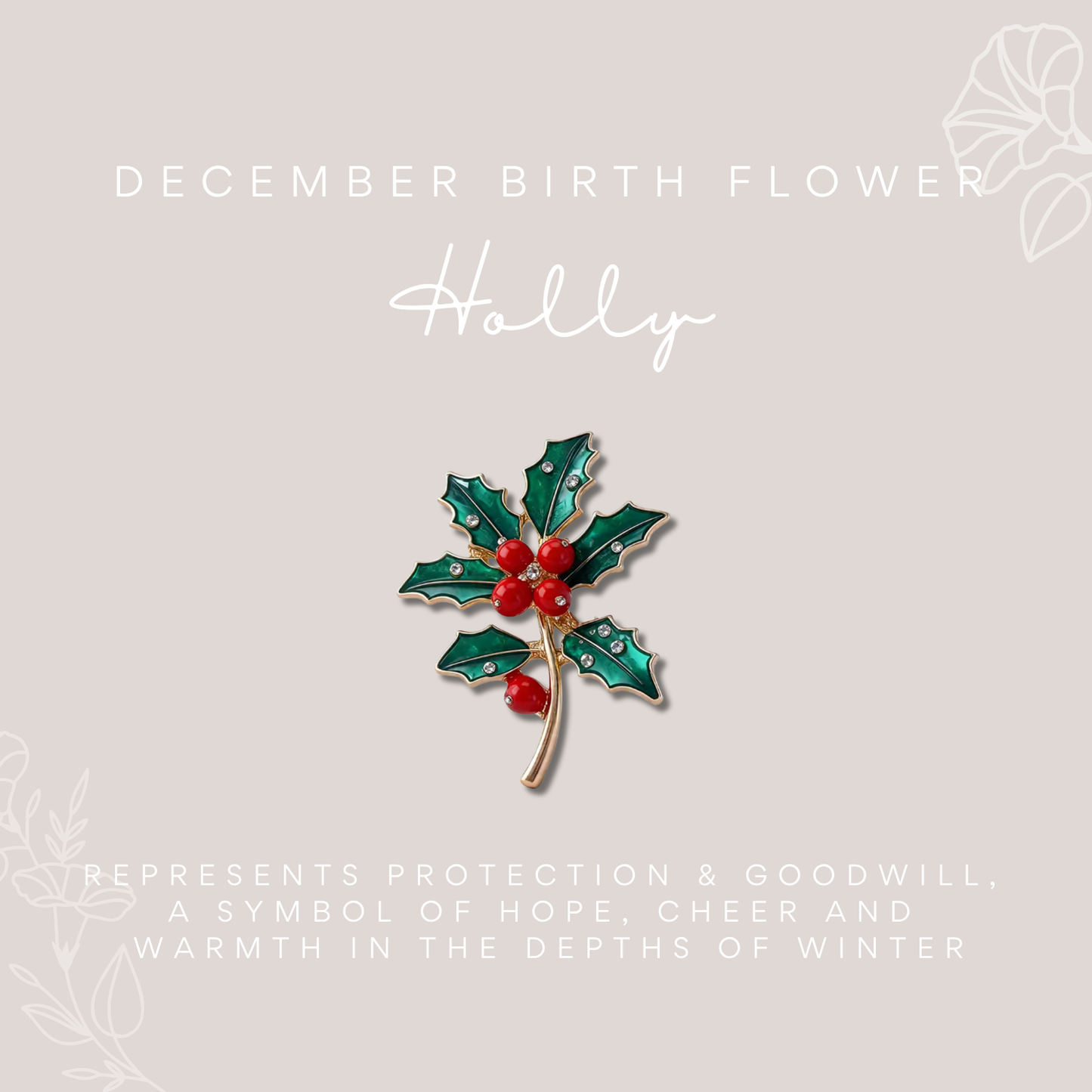 Birth Flower Enamelled Brooch Gift