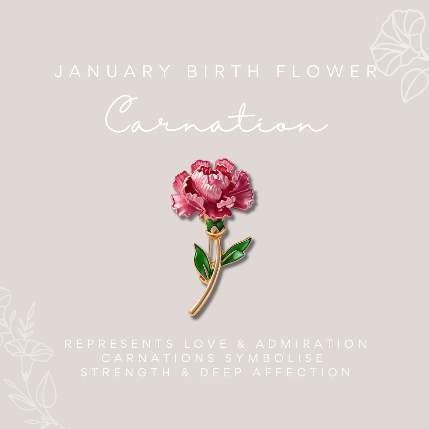 Birth Flower Enamelled Brooch Gift