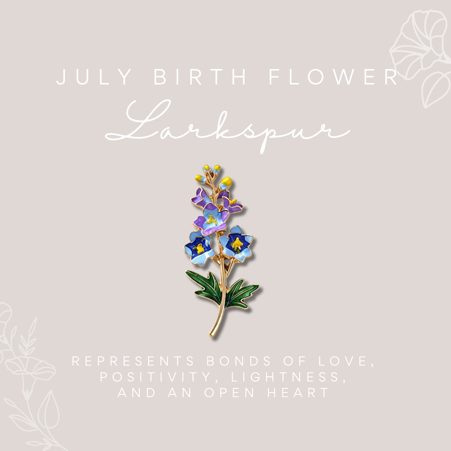 Birth Flower Enamelled Brooch Gift