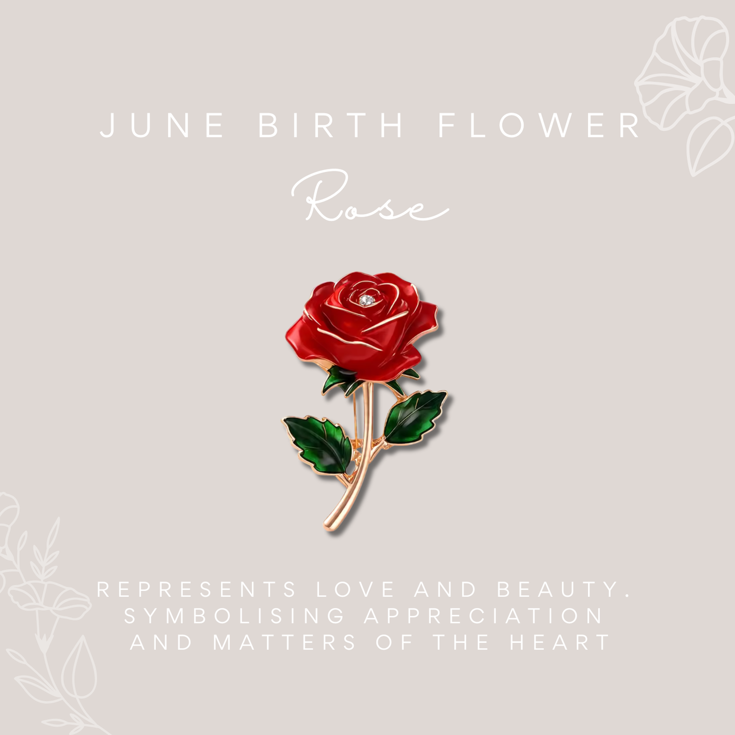 Birth Flower Enamelled Brooch Gift